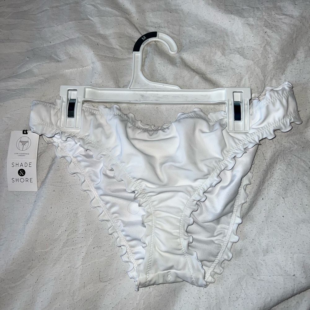 White bikini bottoms, size medium.